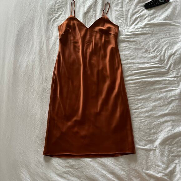 Good American Mauve Satin Dress L 3 - Picture 2 of 9